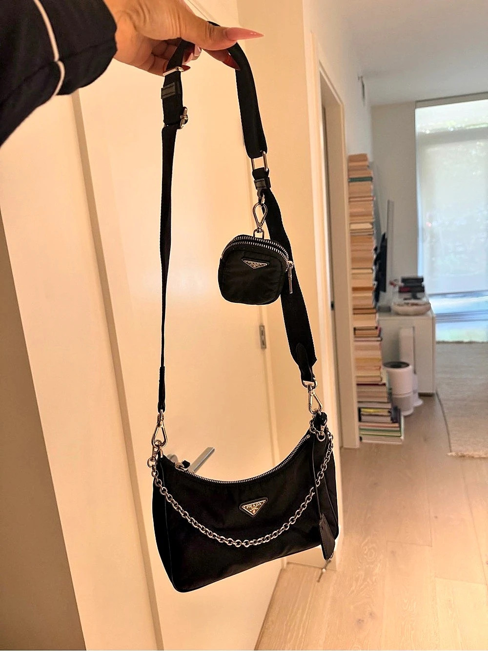Prada Re-Edition 2005 Nylon Re-Tention Shoulder Bag Black